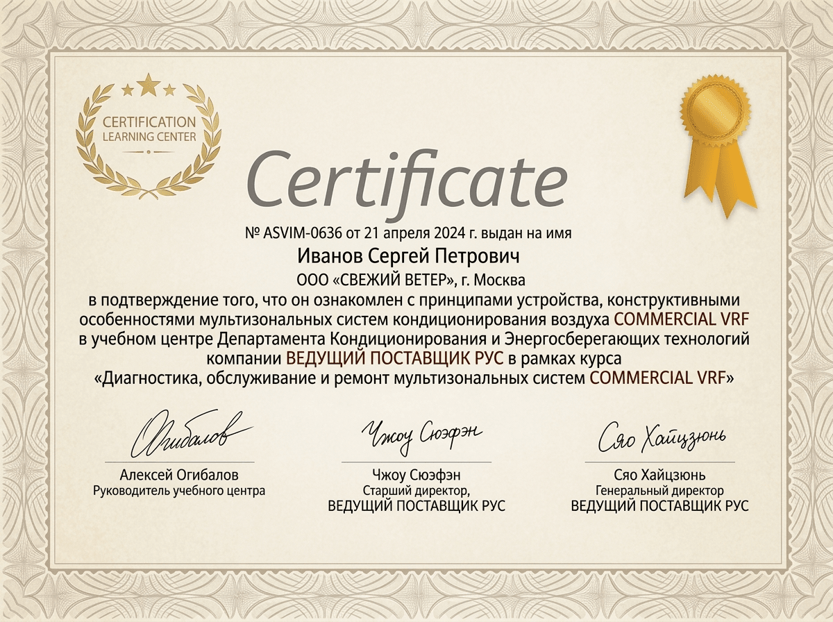 Сертификат авторизации Weissgauff